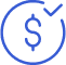 Imagem do icone dólar com um check