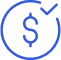 Imagem do icone dólar com um check
